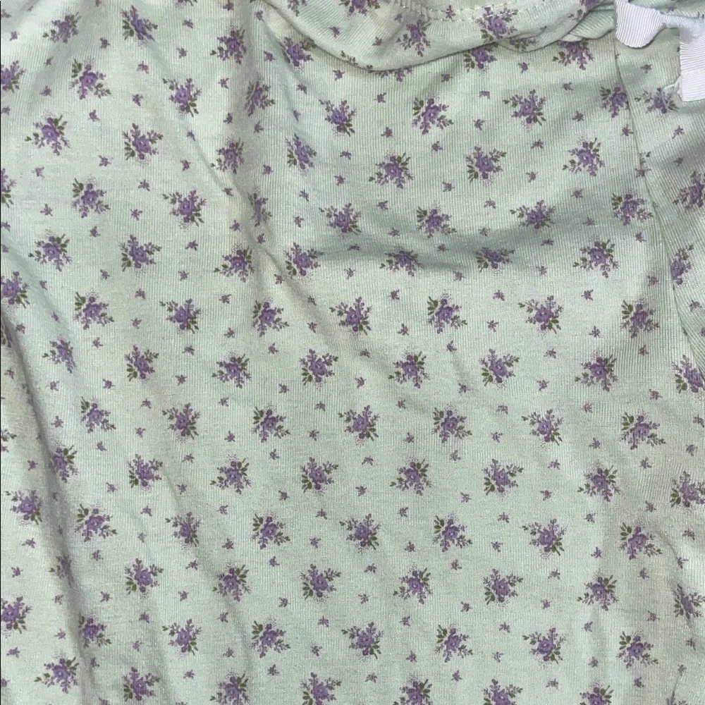 Light Green Floral Pajama Pants